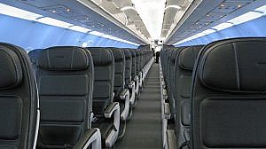 A photo of the interior of a British Airways aircraft