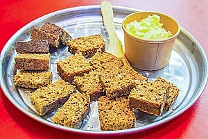 Freshly made black rye bread in Tallinn in Estonia