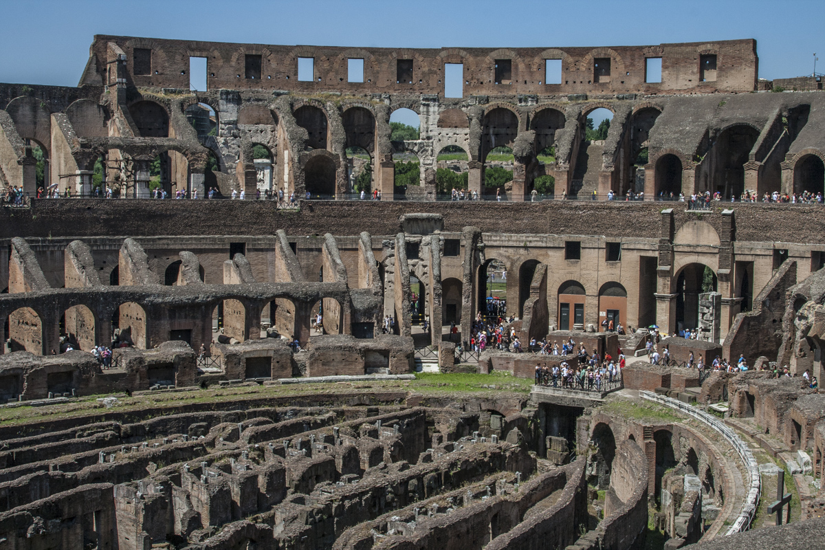 Inside the Colosseum in Rome