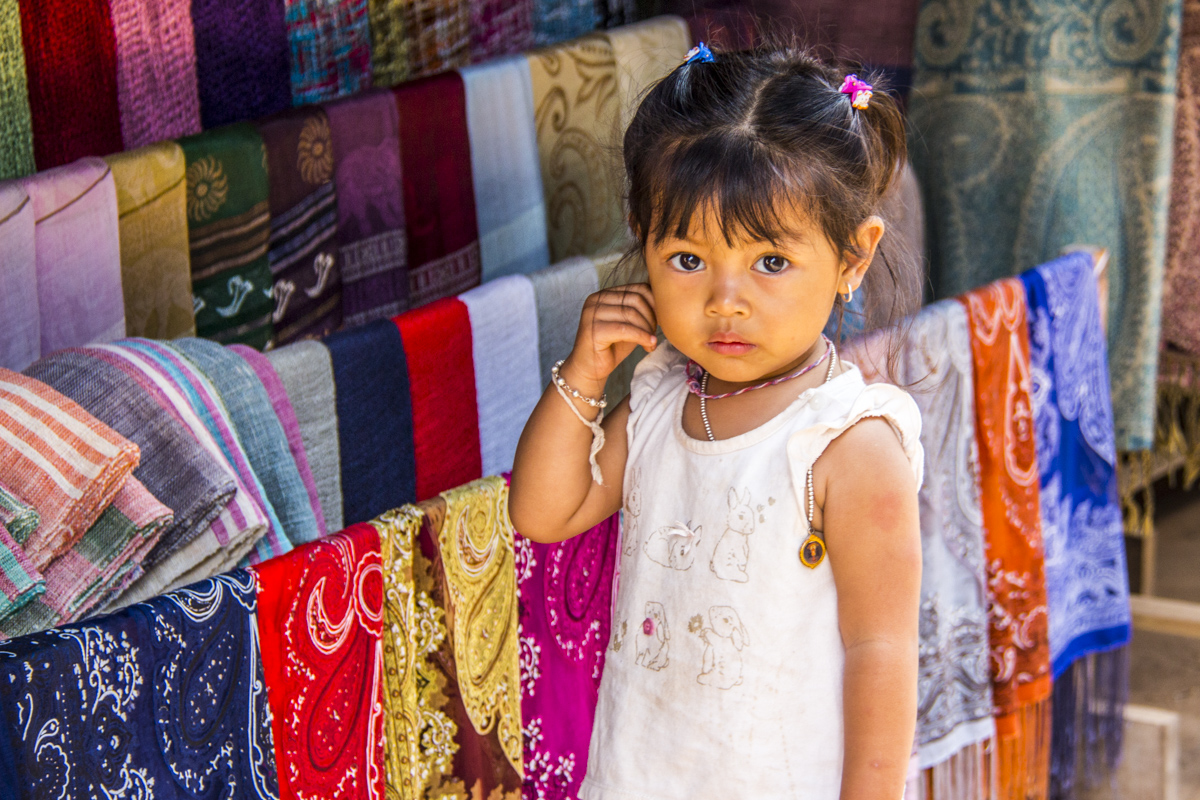 Textile Stall in Ban Xang Hai Village in Laos 