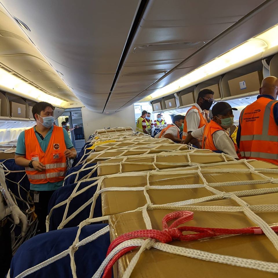 BA Cargo flight transports NHS equipment