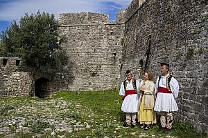 Polyphonic Singers inside Porto Palermo Castle in Albania