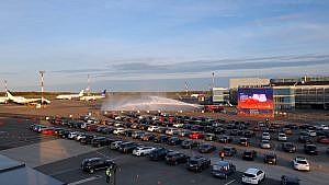 airport converted to drive-in movie theatre