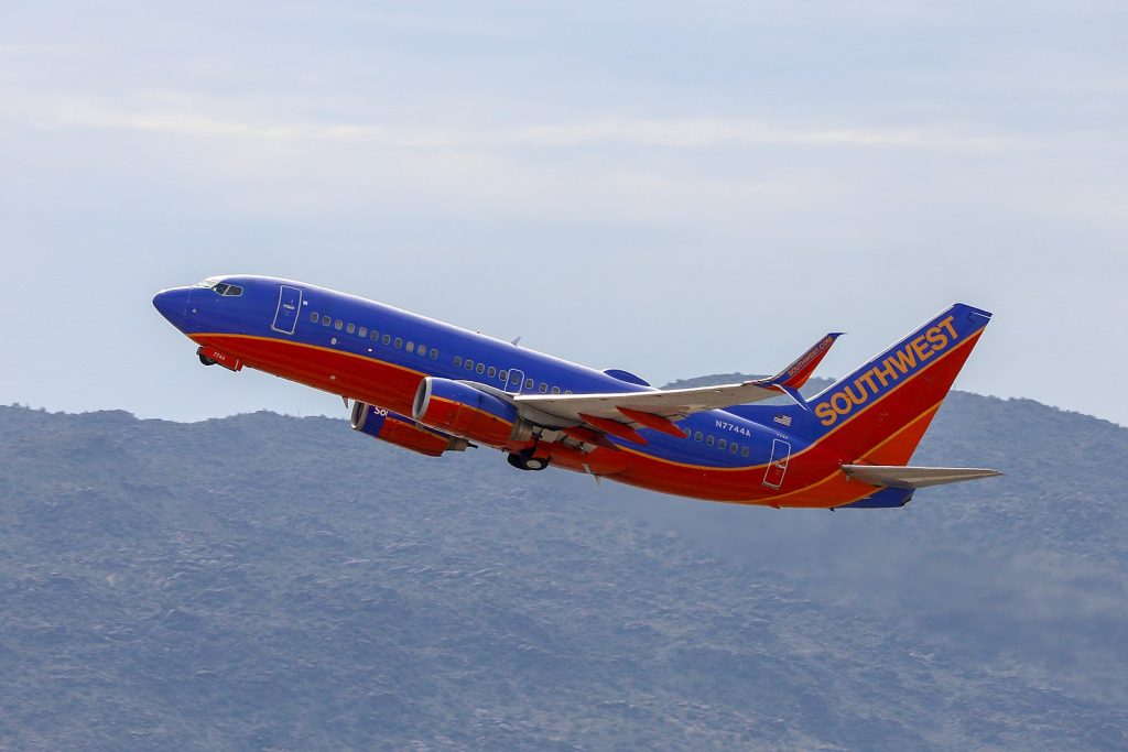 Southwest Airlines aircraft taking off
