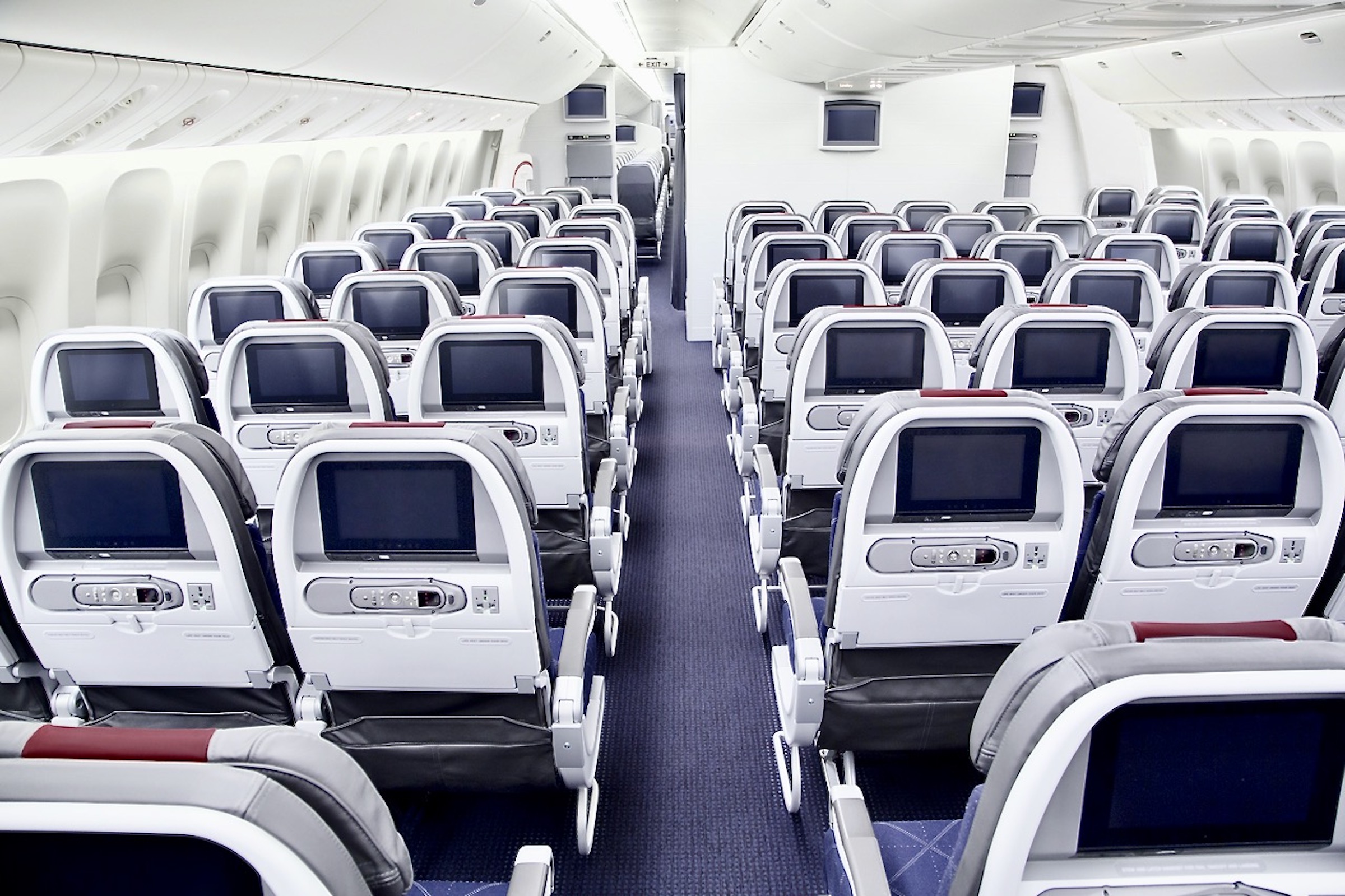 Main Cabin Interior of an American Airlines AA777