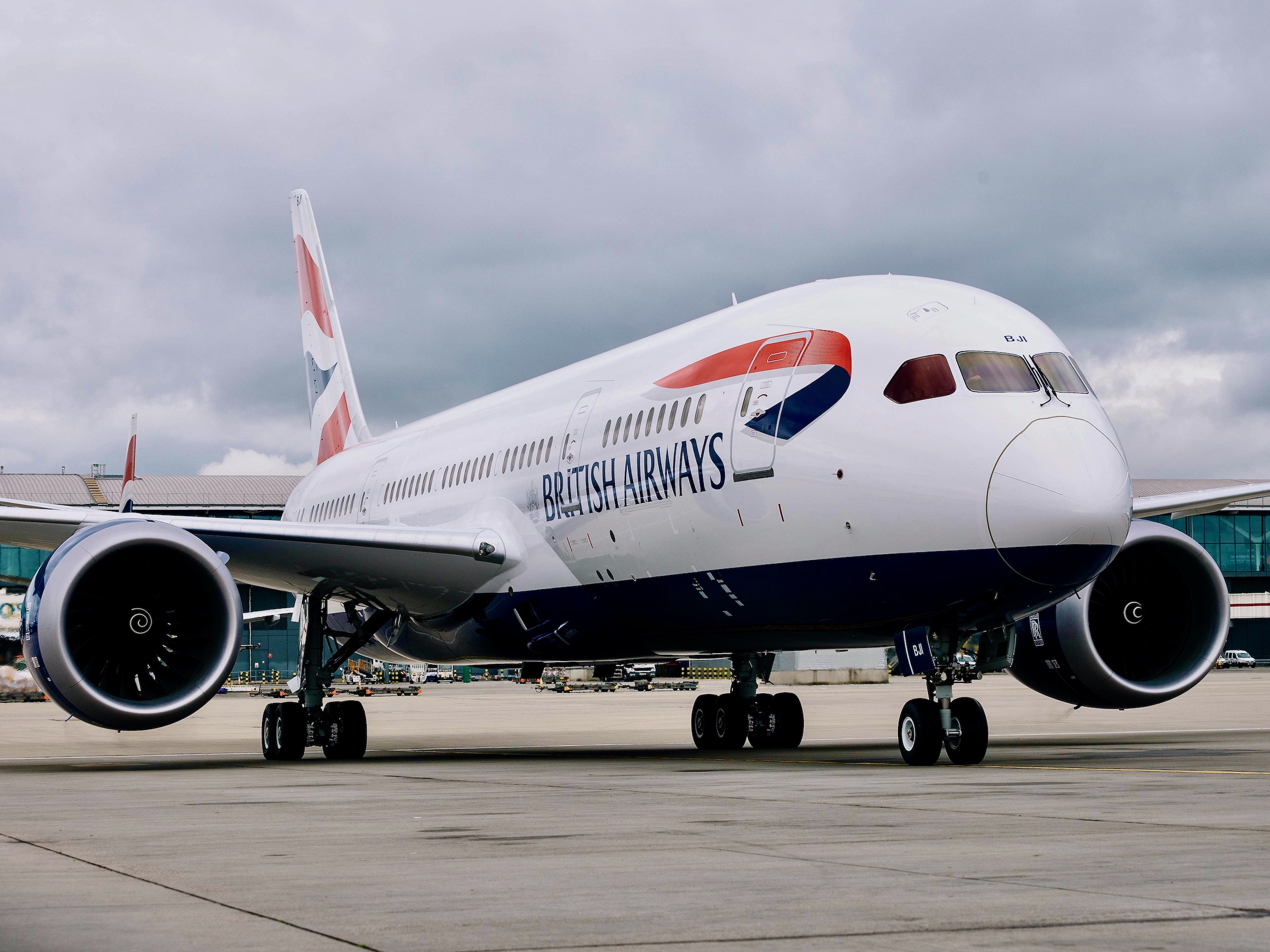 New British Airways Boeing 787-8 Arriving from the Boeing Factory in Seattle to London Heathrow.