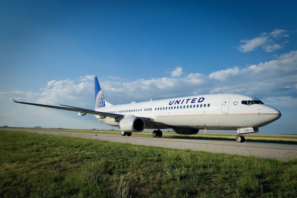 United Airlines Plane on Stand