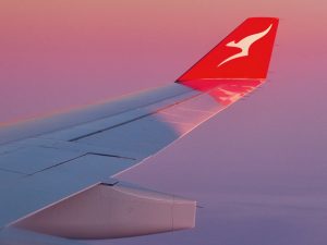Qantas plane in flight