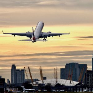 British Airways Embraer Jet Taking off From London City Airport
