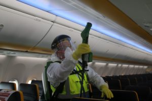 Interior aircraft cleaning