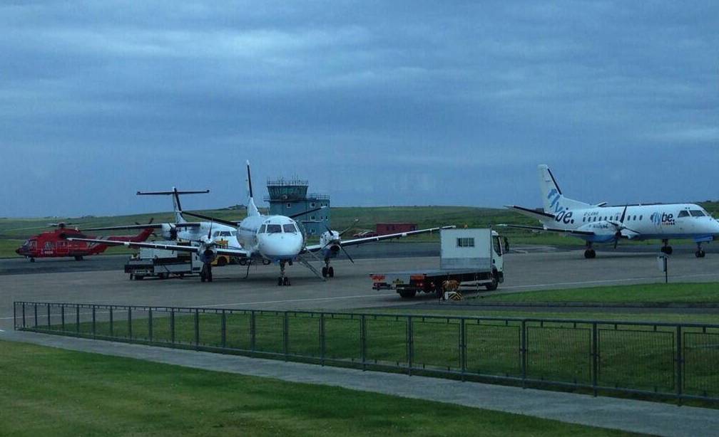 Kirkwell Airport - Saab 2000 aircraft on the ground