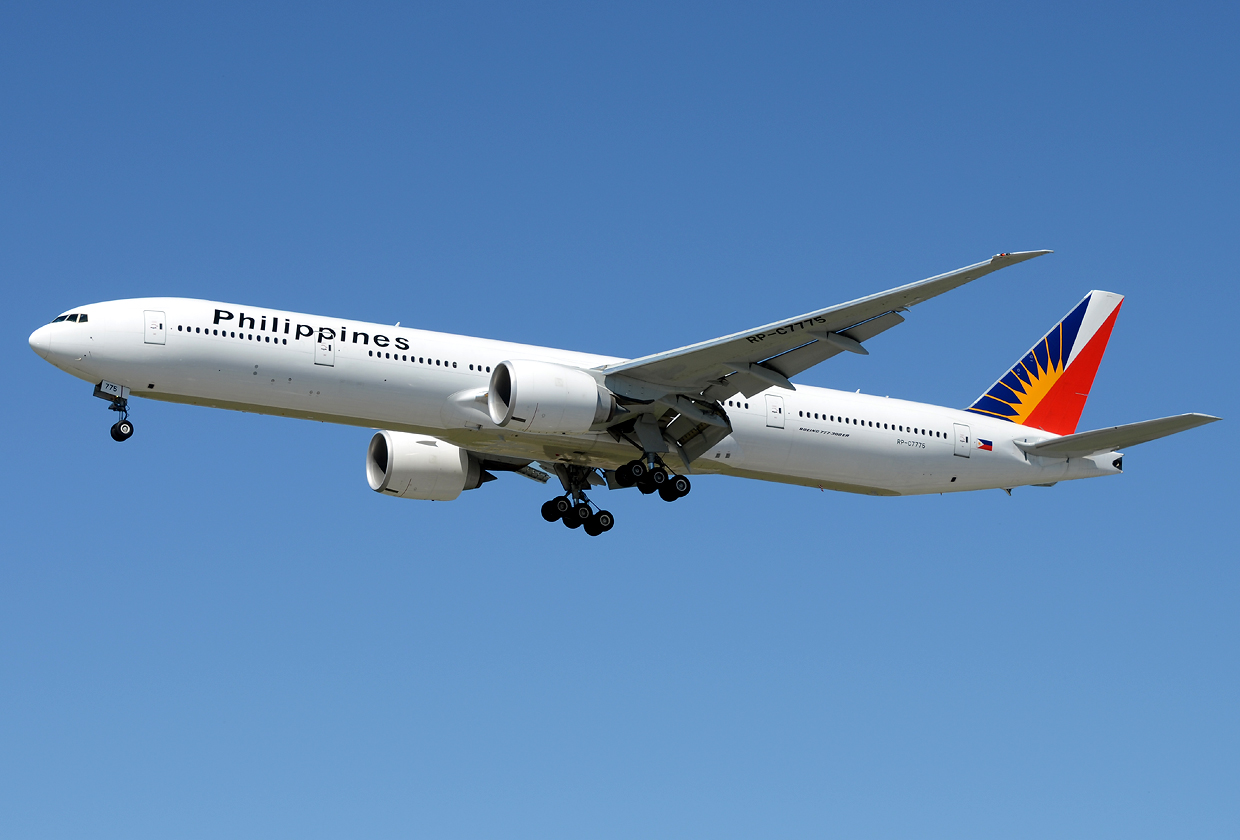 Philippine Airlines flight taking off.
