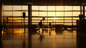 Inside Heathrow Airport at Golden Hour