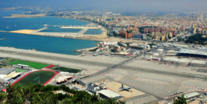 Winston Churchill Avenue Road crossing Gibraltar International Airport's runway.