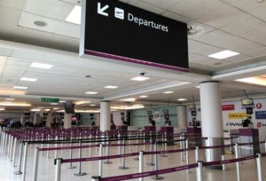 Empty Edinburgh Airport Departure Queues