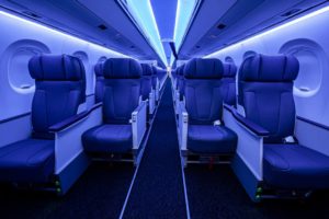 Interior of the Air Peace E195-E2 aircraft