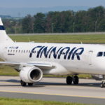 Image on Finnair plane on runway