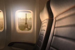 Plane with a view of Eiffel Tower