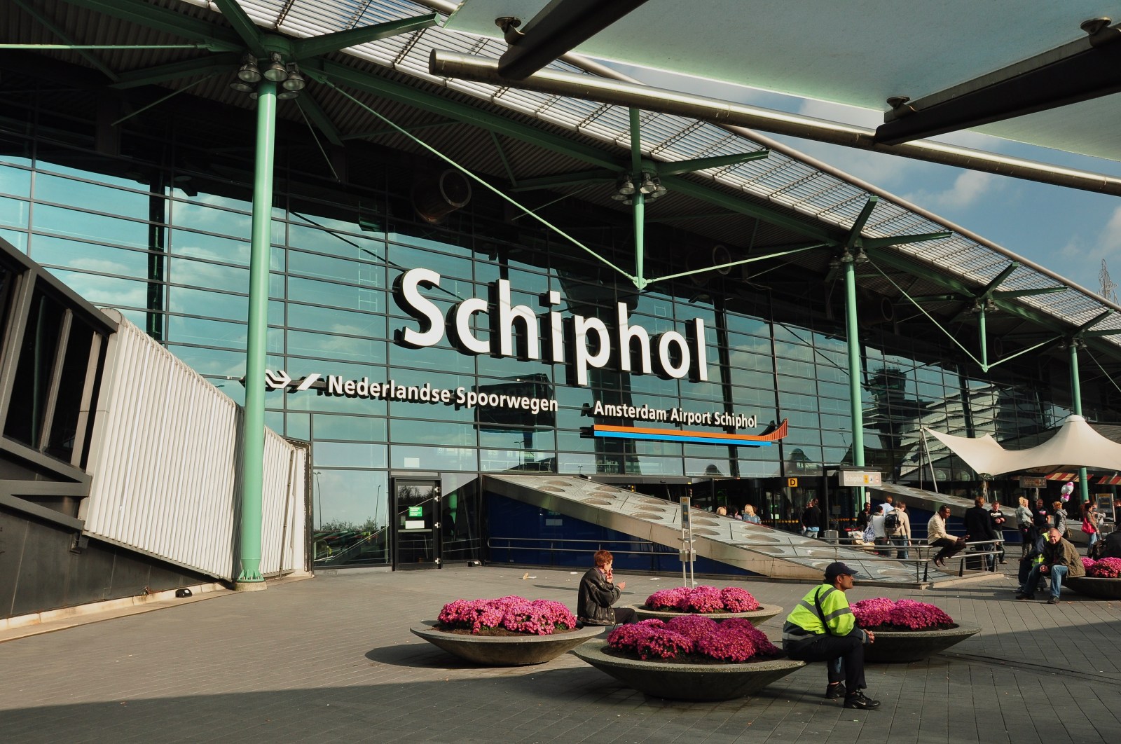 The main entrance to Schiphol airport in Amsterdam Netherlands