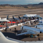 Planes packed at an exhibition