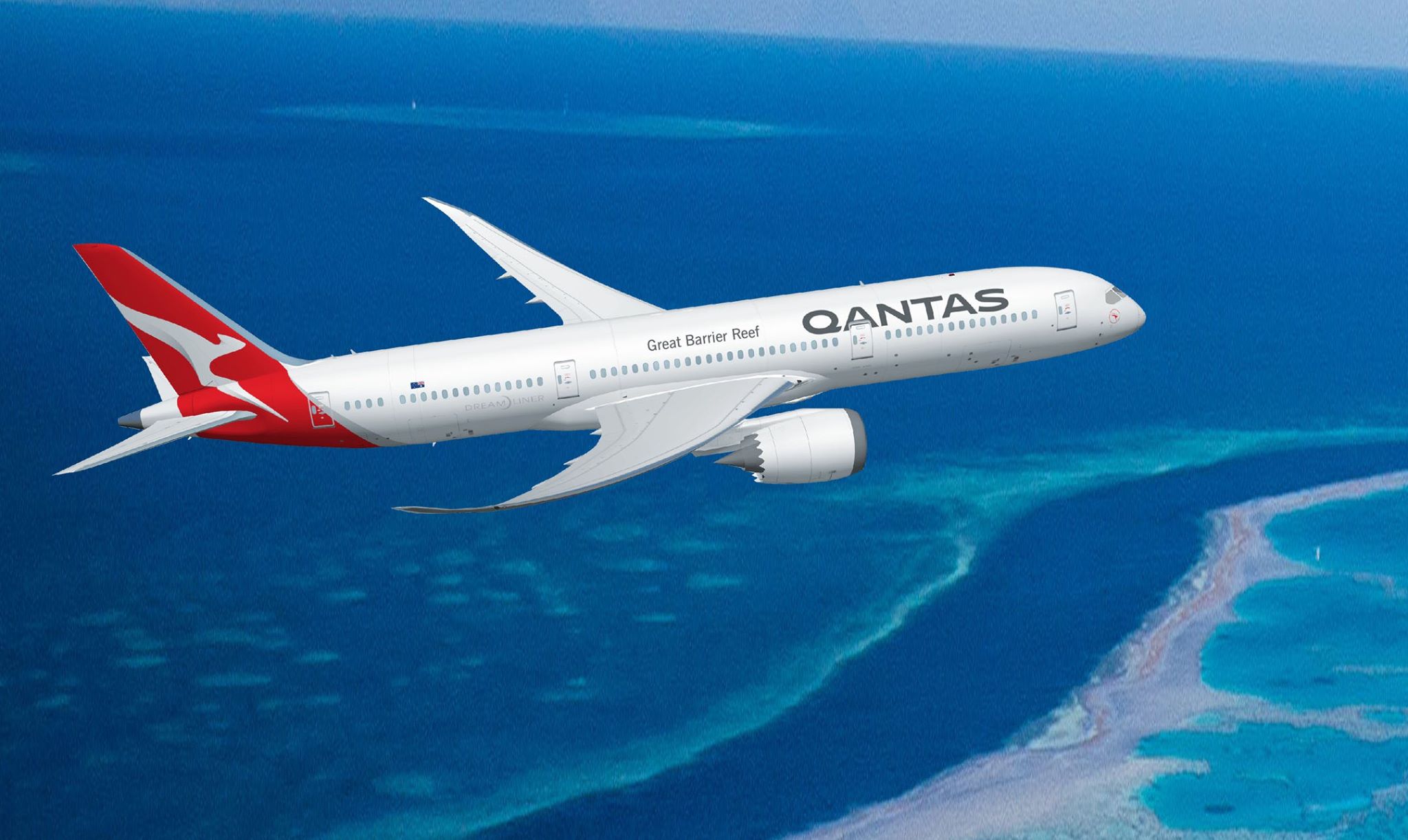 Great Barrier Reef Foundation Qantas Dreamliner
