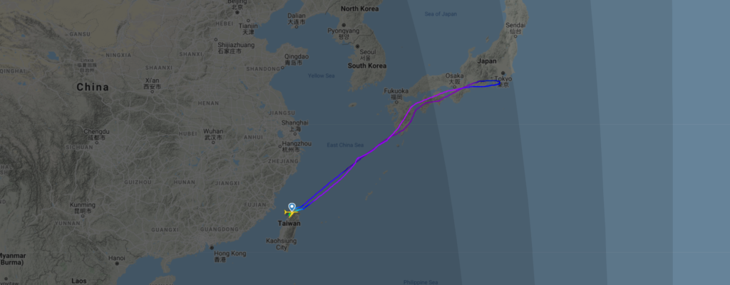 The routing of the farewell flight. The aircraft have flew to japan and flew across Mount Fuji and the coast of Tokyo.
