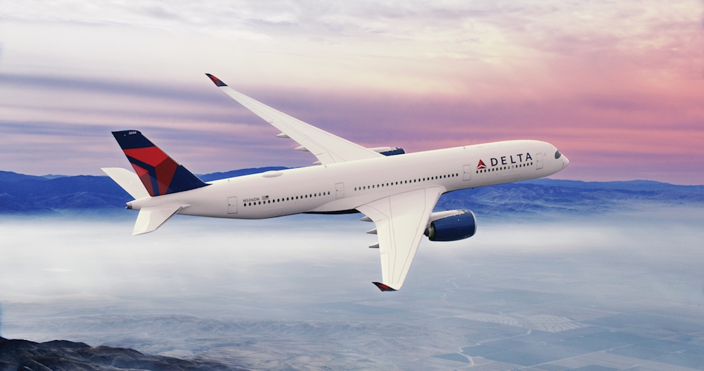 A350 Soaring Above The Clouds. Image supplied by Delta.