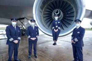 British Airway's pilots wearing masks © British Airways