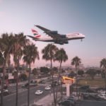 British Airways plane flying over iconic California as passenger numbers on the rise in the united states