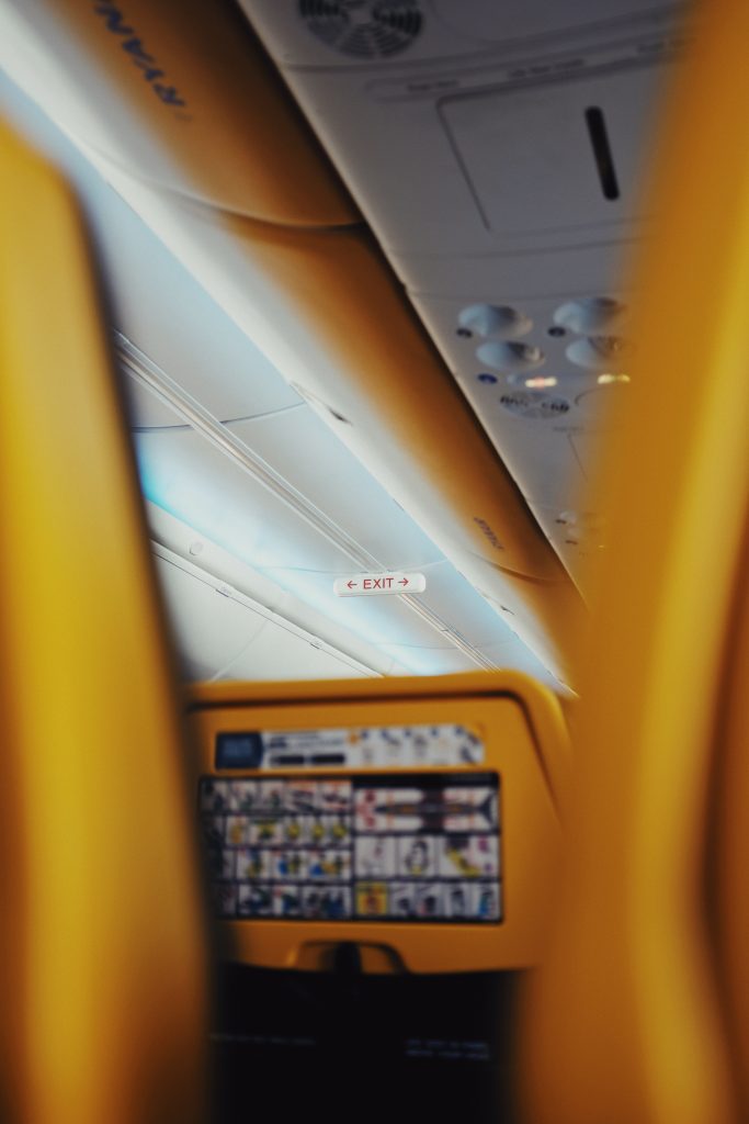 On board a Ryanair flight. Photo by Oscar Nord