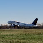 Air One A320 taking off from Linate