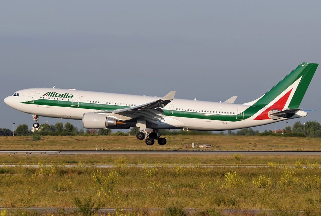 Alitalia A330 taking off. Photo by Aldo Bidini