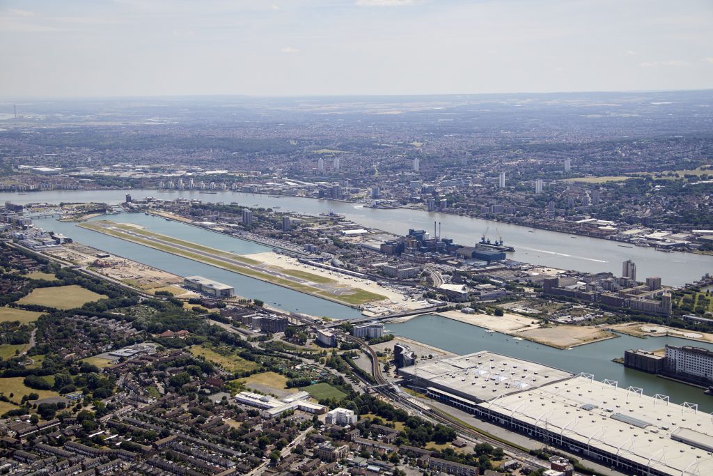 An aerial view of London City Airport © London City Airport