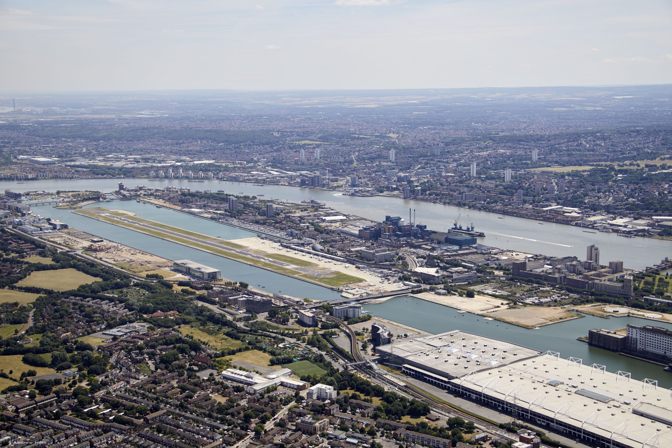 An aerial view of London City Airport © London City Airport