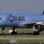 Image of Boutique French Airliner, La Compagnie plane on runway