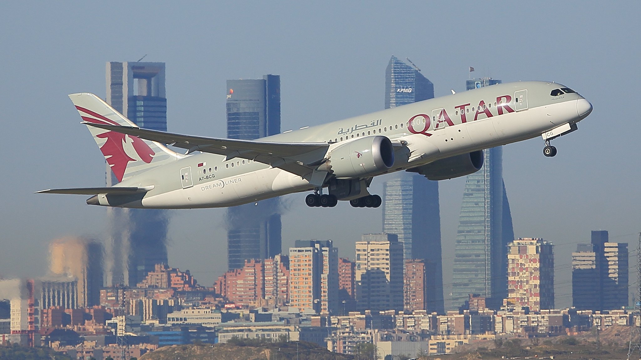 Qatar Airways plane taking off