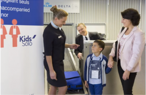 Kids' Solo at Air France Check-in desk