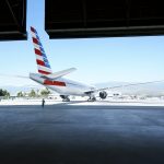 American Airlines, plane in hangar