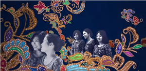 The Singapore Girl/s amid the signature Batik motif