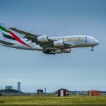 Emirates A380 moments before landing