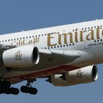 Emirates A380 moments before landing