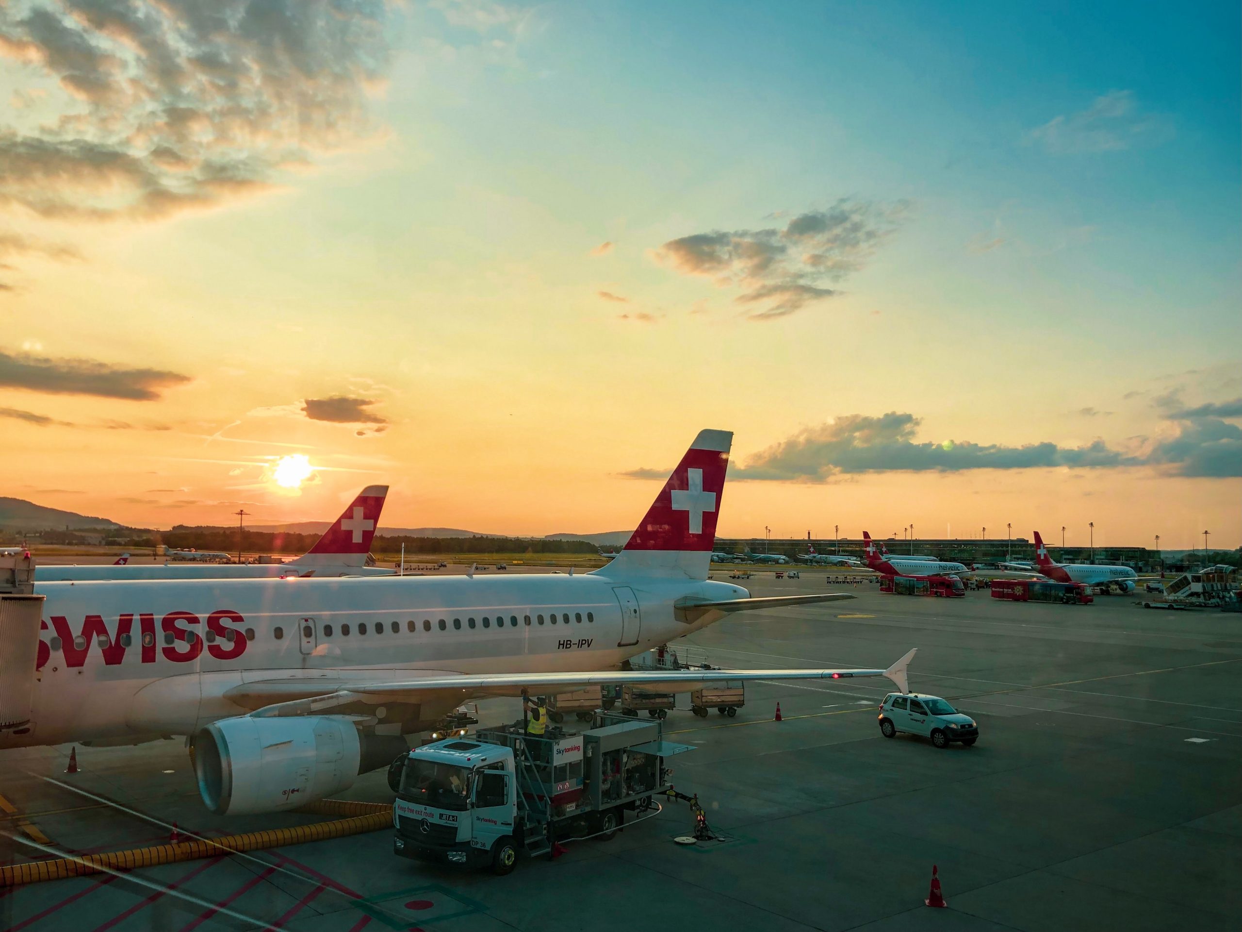 SWISS Airbus A319-112 at Zurich Airport, amid flight cancellations this summer