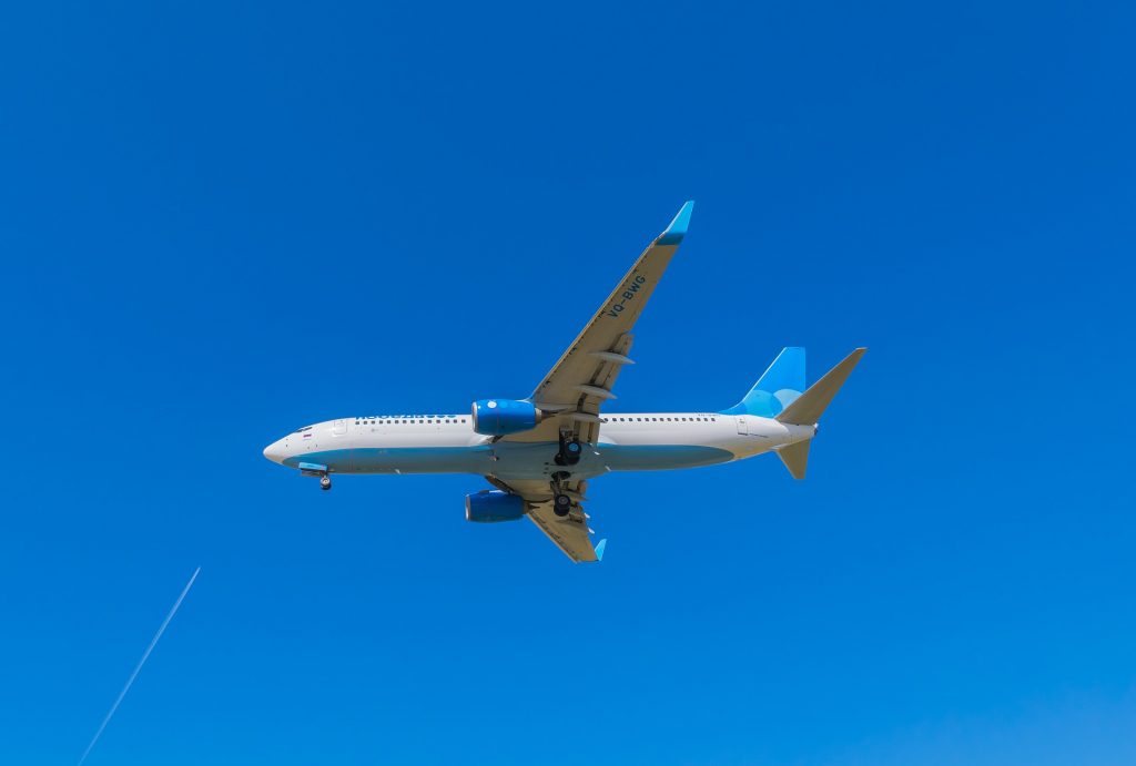 A Pobeda B737 moments before landing. 