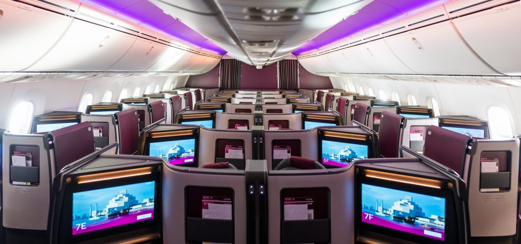 Qatar Airways new B787-9 Business Class. Photo by Qatar Airways
