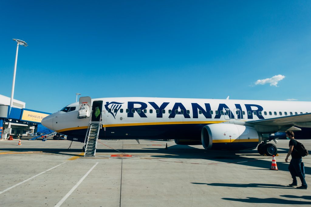 Ryanair at stand in Athens. Photo by Markus Winkler