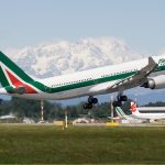 Alitalia A330 taking off. Photo by Davide Olivati