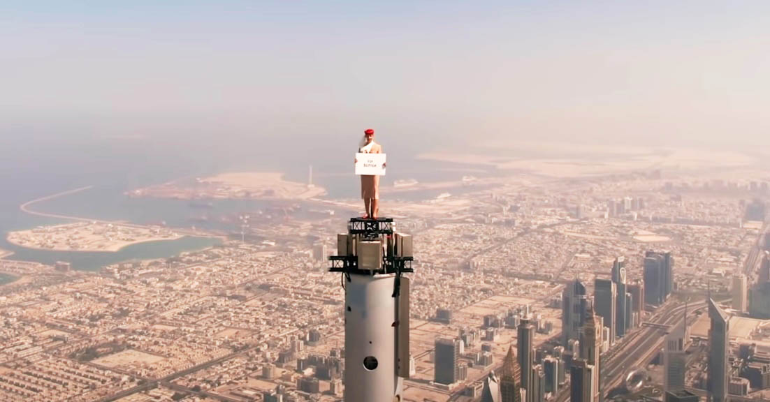 Emirate's flight attendant climbs Burj Khalifa