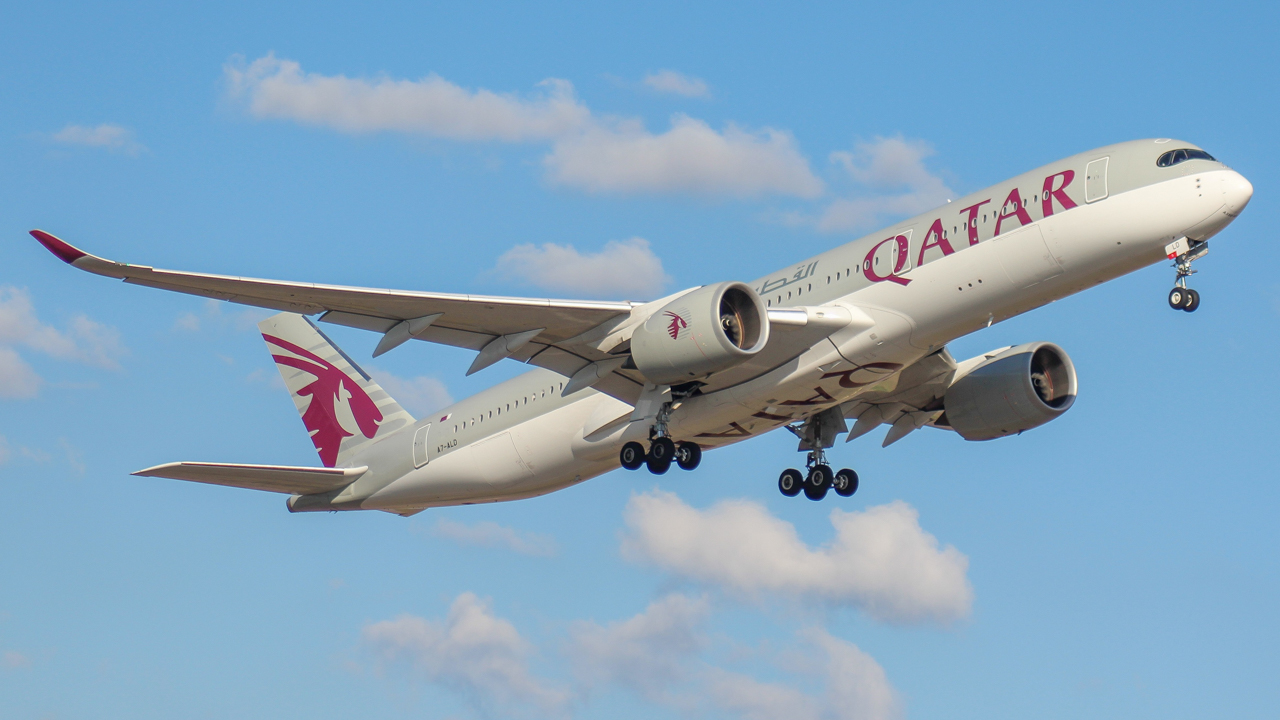 Showing Qatar Airways plane