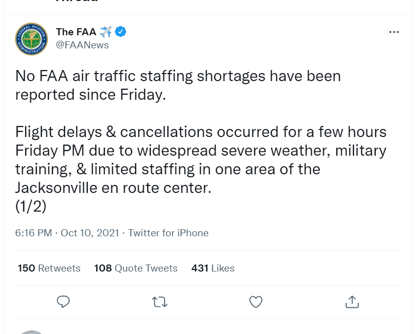 FAA, Flight delays & cancellations
