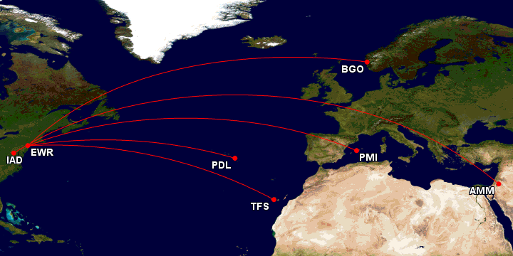 United new routes | © GCMap